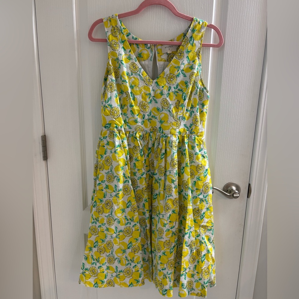 Everly Yellow Sundress Sleeveless V-Neck A-Line